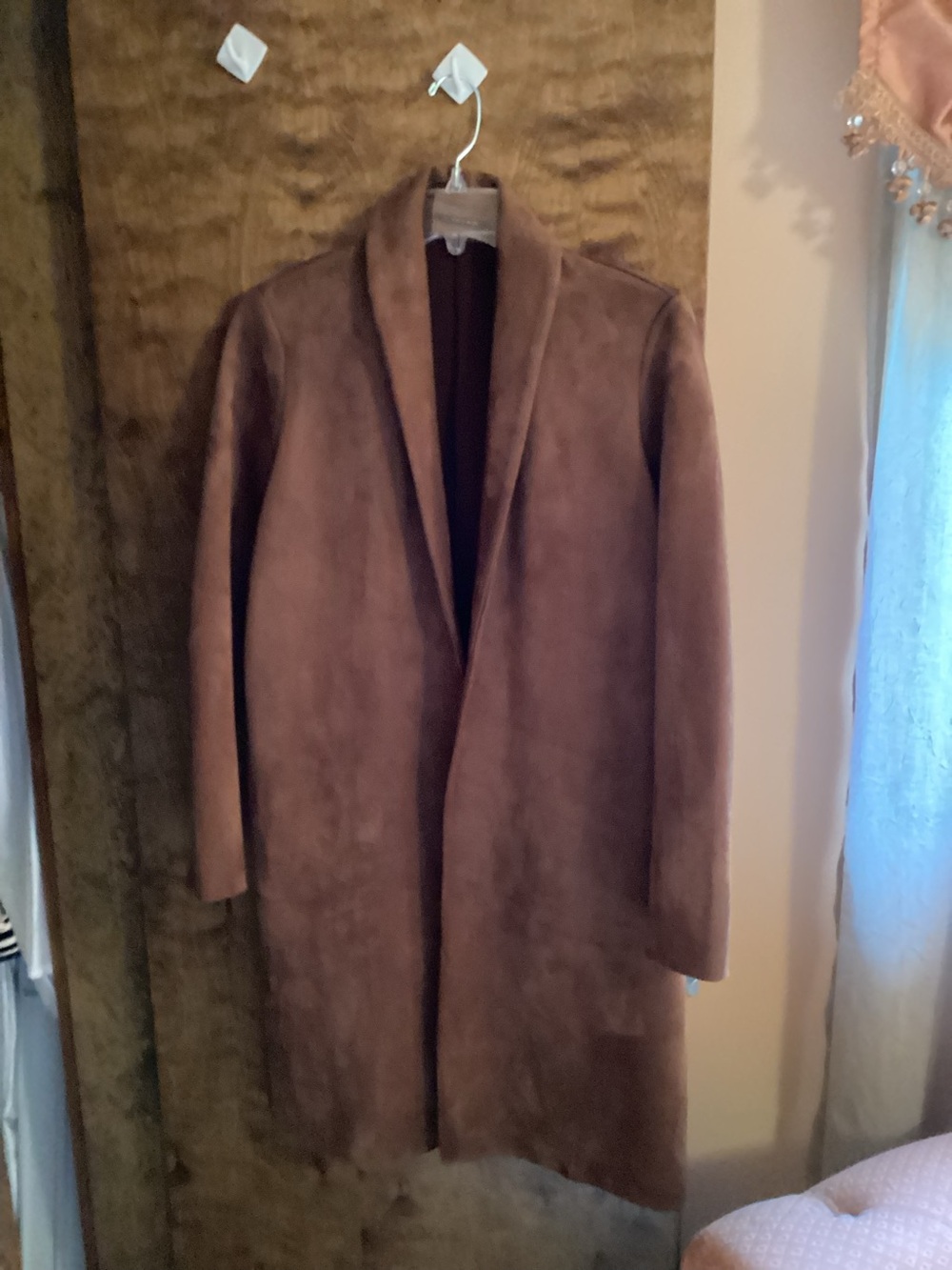 Woman’s Brown Suede three quarter length Coat by Tahari